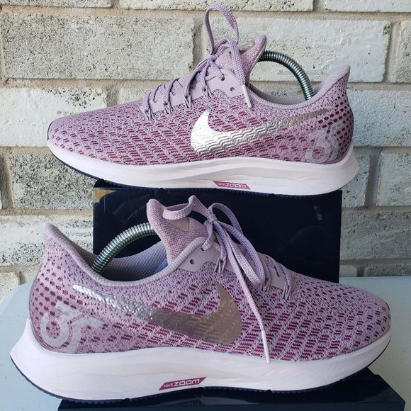 nike running air zoom pegasus 35 trainers rose with metallic swoosh